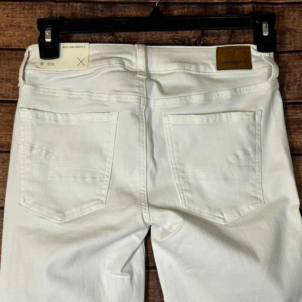 American Eagle Ne(x)t Level Stretch X White Low Rise Jeggings Skinny Jeans 6 Reg - Picture 5 of 9